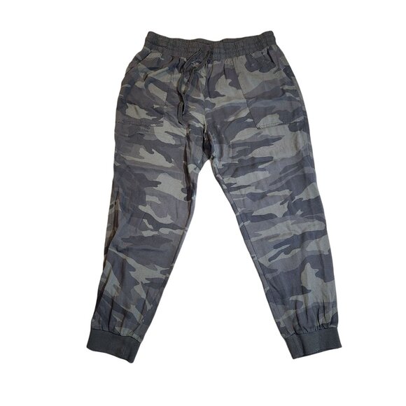 Splendid High Waisted Green Camo Joggers Pants Women's Size L - Picture 1 of 11